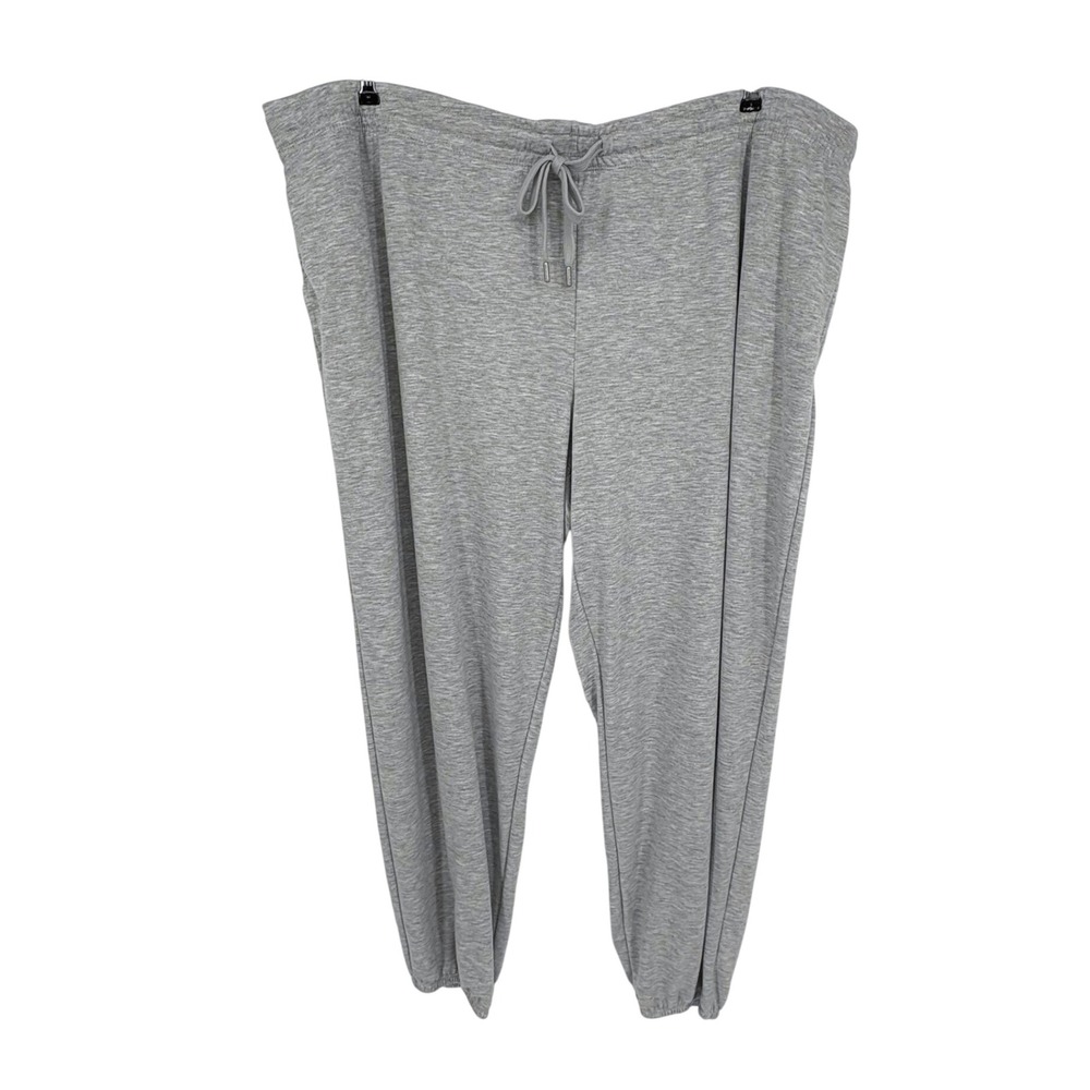 Joyspun Lounge Jogger Women 3X Light Grey Heather Drawstring Recycled Knit